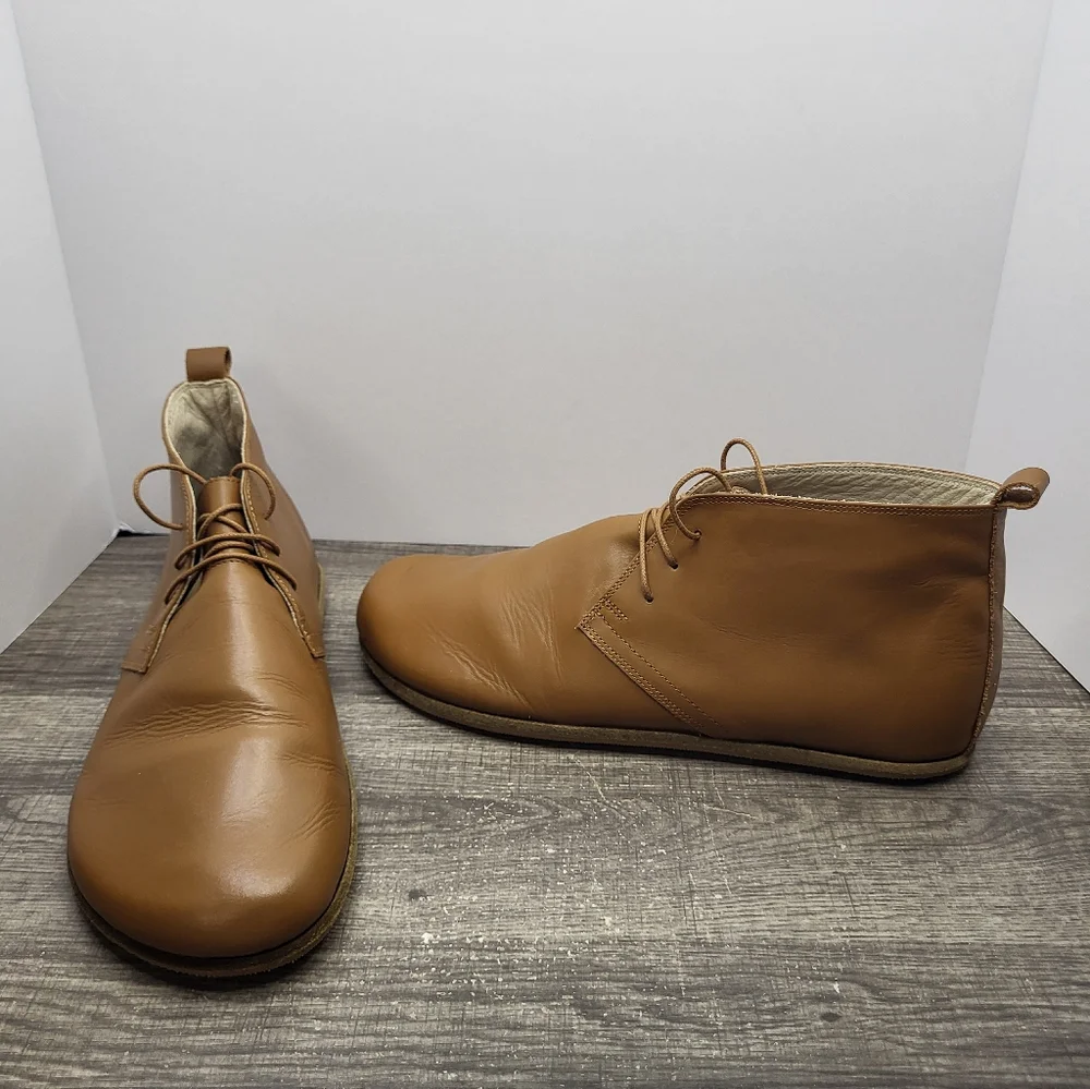 Aintap Leather Barefoot Ankle Boots Handmade Comfort Mens Size 46 EU 12 US